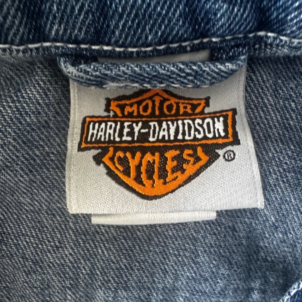 Harley-Davidson Kids Denim Jacket 8/10 – Vintage Style Motorcycle Graphic Jean - Picture 5 of 8